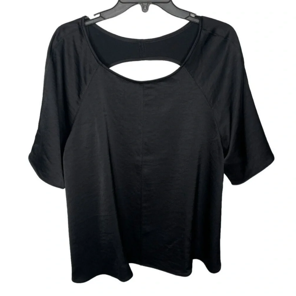 Anthropologie Daily Practice Black Sleek Open Back Top - Picture 2 of 8